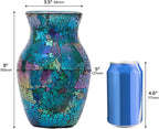 Mosaic Glass Vase, 8" H, Beautiful Mosaic Colorful Blue Vase for Living Room Bedroom Bouquets, Handmade, Home Decor, Colorful Blue