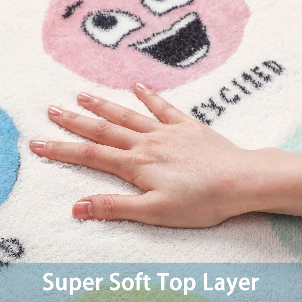 3.3 x 4 ft Calming Corner Classroom Rug Feeling Emotion Sensory Reading Corner Items Rug Educational Soft Fluffy Washable Non Slip Carpet Floor Mat for Nursery Homeschool Playroom Elementary