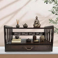 Meditation Table Altar,Small Altar Table,Hand Carved Natural Brown Wood Small Puja Table, Used in The Tea Table Japanese,Study Room,Yoga Room.IT is 20.5 Inches Long,10 Inches Wide, 11 Inches Tall