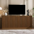 67" Fluted Buffet Sideboard Cabinet with Storages, Modern Accent Cabinet with 6 Doors,Large Storage Cabinet for Kitchen, Living Room,Entryway(Walnut)