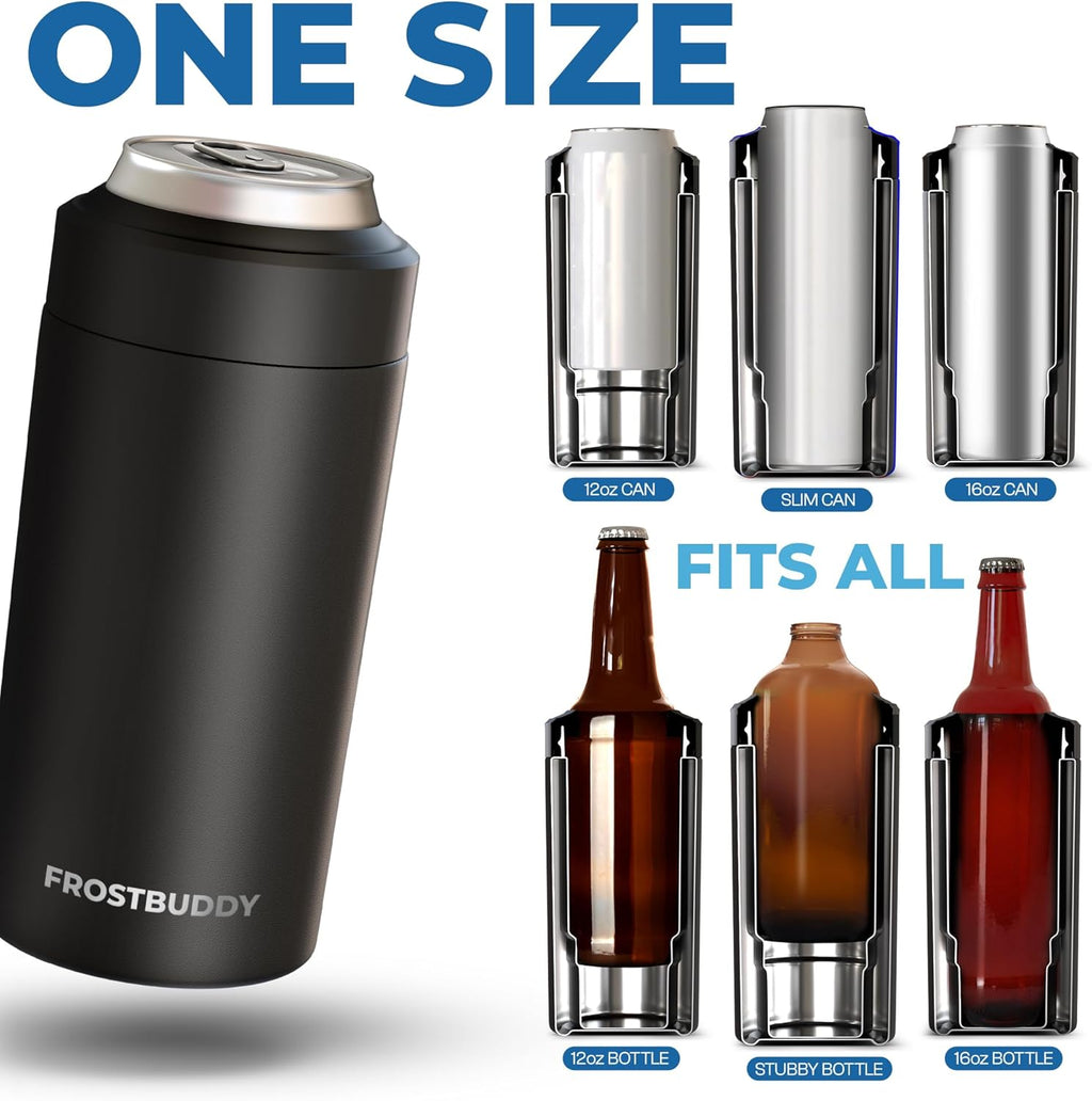 Frost Buddy Universal Can Cooler - Fits All - Stainless Steel Can Cooler for 12 oz & 16 oz Regular or Slim Cans & Bottles - Stainless Steel (Alabama Crimson Tide | 3D)
