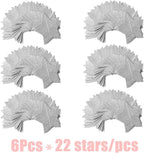 6 Pcs Glitter Silver Star Paper Garland Christmas Birthday Party Decorations Sparkling Bunting Banner Hanging Decorations for Bridal Shower Baby Shower Bachelorette Party Wedding Holiday (50 Feet)