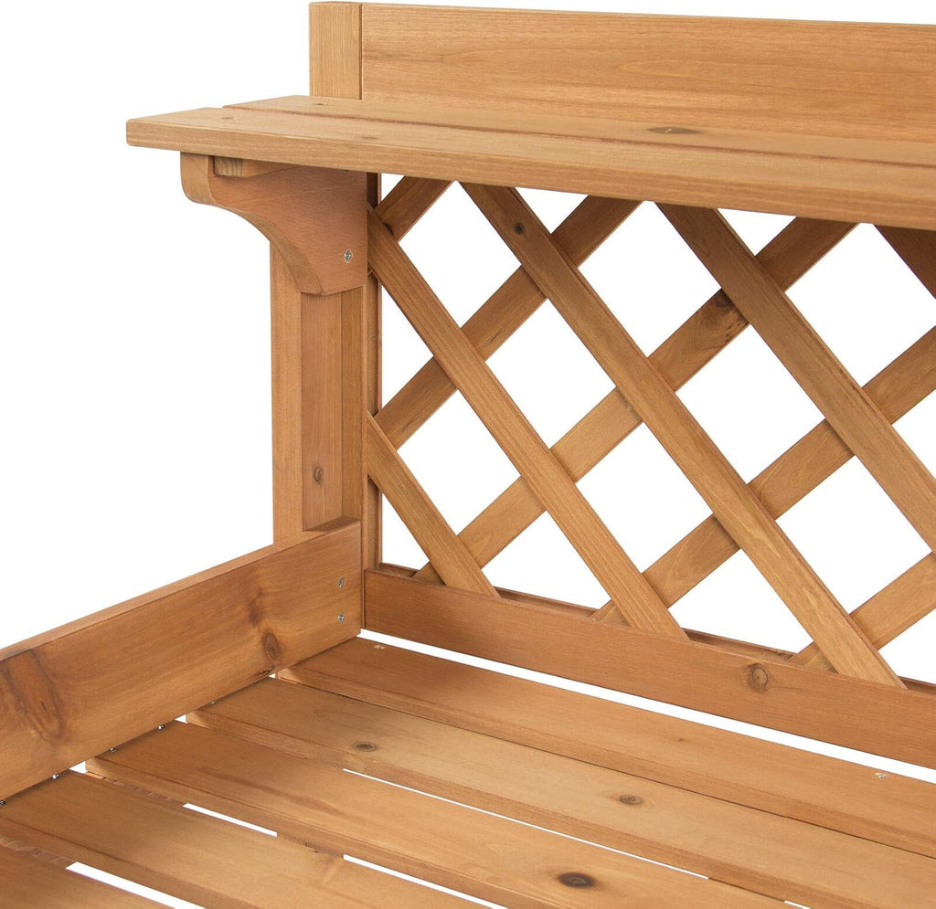 Garden Potting Bench with Lower Shelf Upper Shelf Spacious Tabletop and A Cabinet for Storing Gardening Equipment and Tools Comfortable Workstation Table Perfect for DIY Painting and Personalization