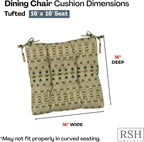 RSH DECOR Tufted Chair Cushions Set of 2 | 16" x 16" | All-Weather Square Cushions for Patio Furniture | American Made | Cabrera Verde