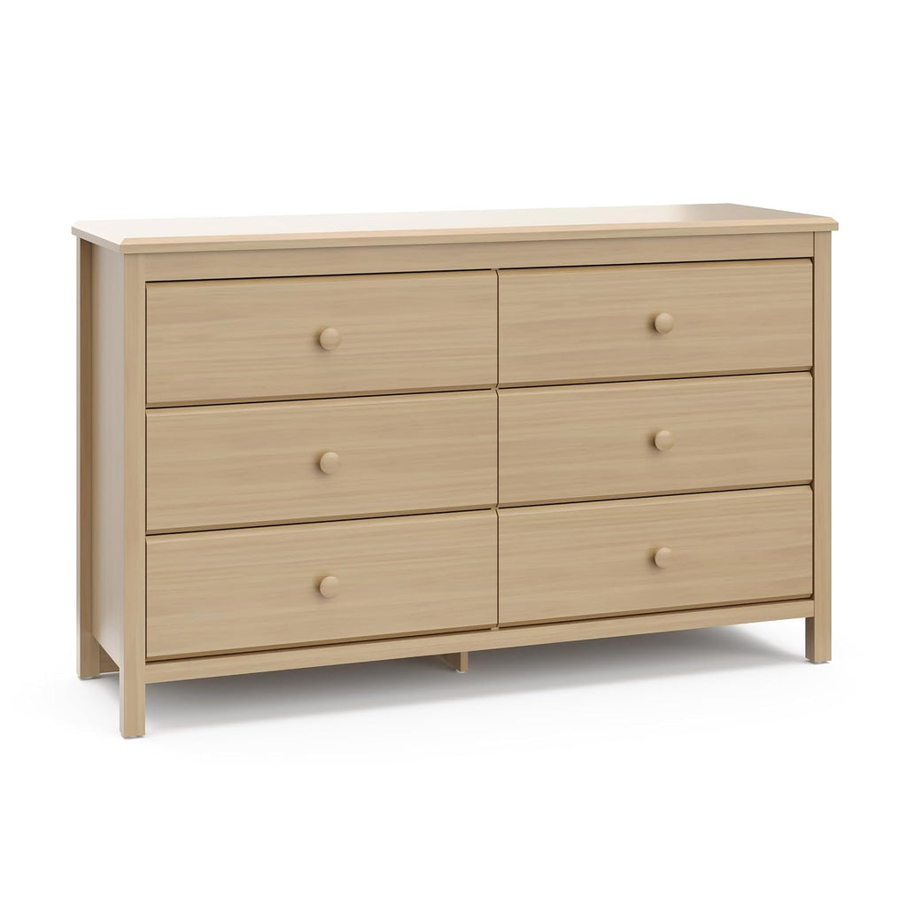 Storkcraft Alpine 6-Drawer Dresser, Driftwood | GREENGUARD Gold Certified, Brown Dresser for Bedroom, Kids & Nursery Storage, Safety Interlocking Drawers, Kids Bedroom