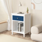 Modern Nightstand, Kids Nightstand with One Drawer, End Table for Boys and Girls, Toddler Night Stand for Living Room, Bedroom (Navy)