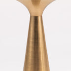 Modern White Marble Top Accent Drink Table with Brushed Gold Nickel Pedestal Base, Boho Circle Table, Decorative End Table, Use as Small Plant Stand for Living Room, Bedroom, or Entryway,Assembled