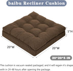 baibu Large Memory Foam Recliner Cushions for Elderly, 20x20x5 Inch Thick Dual-Layer Patent Design Non-Slip Recliner Seat Cushion for Couch for Easy to Stand Up & Reduce Hip & Lumbar Pain, Brown