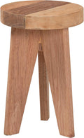 Bali & pari Sayen Acacia Wood Multipurpose Accent Stool - Sculptural End Table with Flared Tripod Base for Living Room, Bedroom or Dining Room