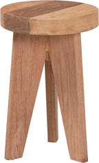 Bali & pari Sayen Acacia Wood Multipurpose Accent Stool - Sculptural End Table with Flared Tripod Base for Living Room, Bedroom or Dining Room