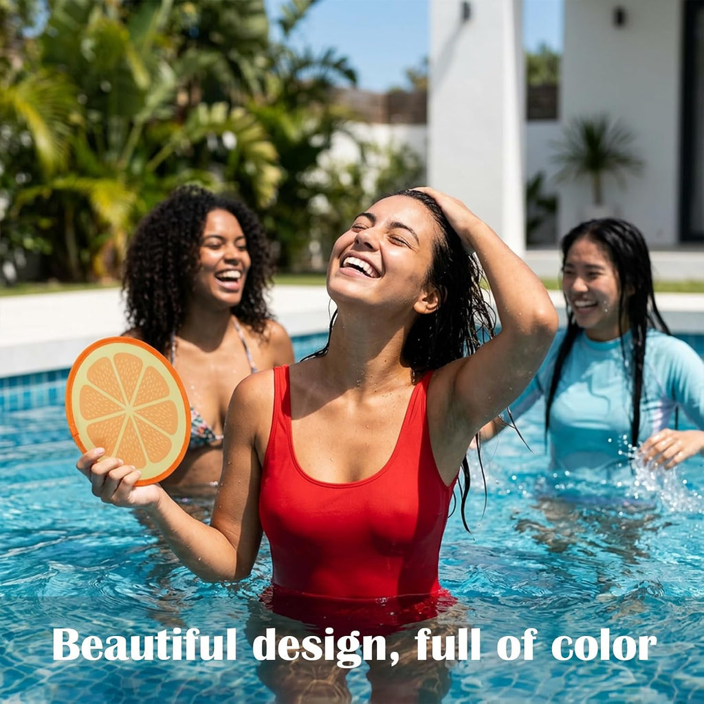 4 Pcs Foldable Round Fruit Pattern Hand Fan Cooling Folding Fan Portable Decorative Pocket Folding Hand Fans for Beach Lawn Park Festival Camping Game Party Favor, Travel, Events,Wedding
