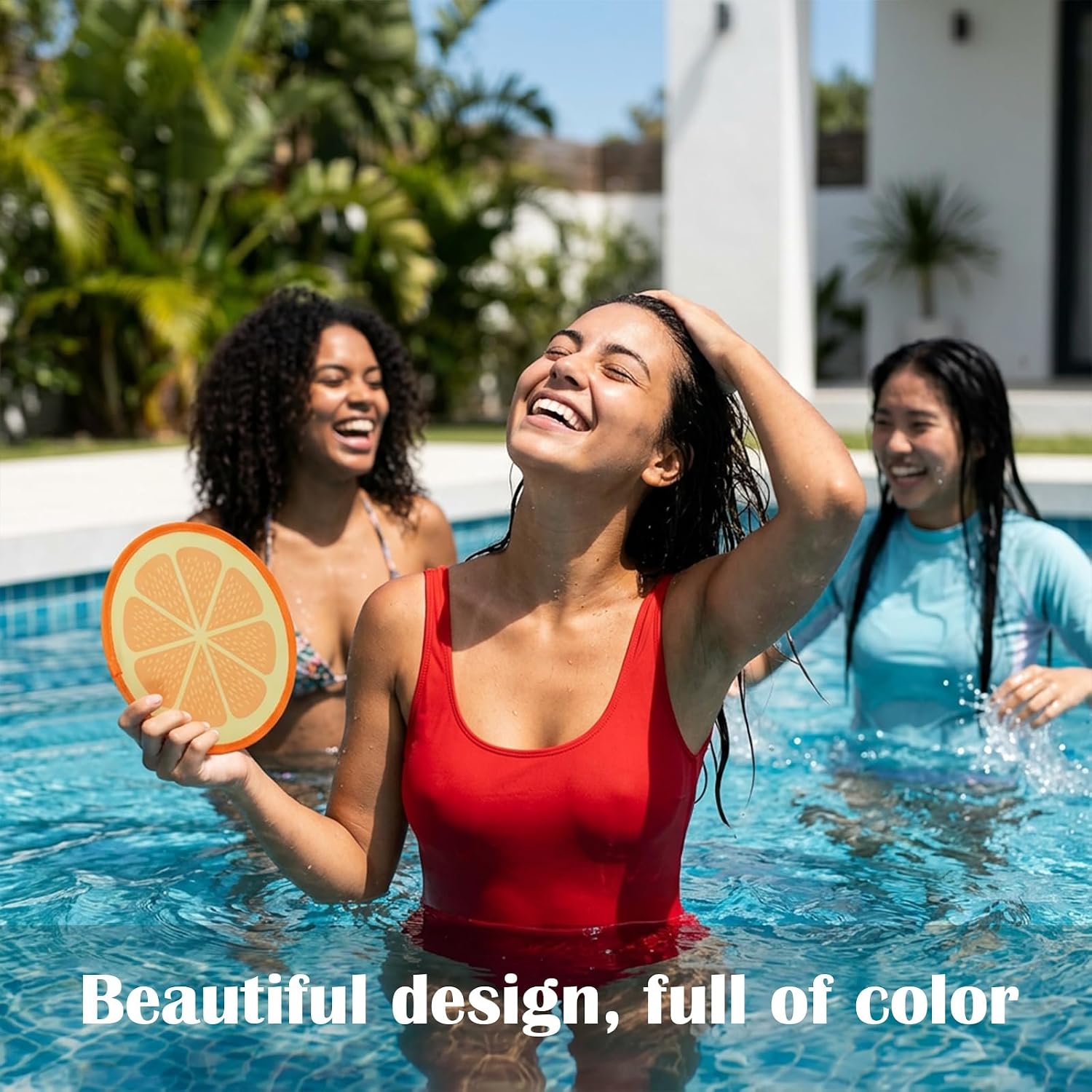 4 Pcs Foldable Round Fruit Pattern Hand Fan Cooling Folding Fan Portable Decorative Pocket Folding Hand Fans for Beach Lawn Park Festival Camping Game Party Favor, Travel, Events,Wedding