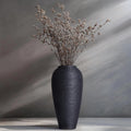 Rustic Ceramic Vase, 13.4" Black Farmhouse Tall Vase, Large Vintage Vases, Modern Terracotta Decor Vases for Home Decor, Living Room, Entryway, Table Centerpieces, Kitchen, Housewarming Gifts