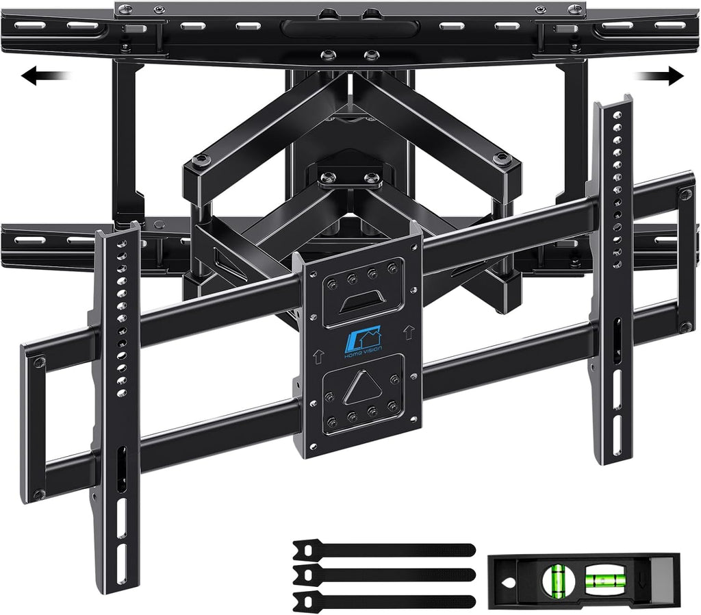 HOME VISION Full Motion Articulating TV Wall Mount for 37-90 Inch TVs up to 176 lbs, Fits 24" Wood Studs (8-24"), Heavy Duty TV Bracket & Mounts, Extendable Arm & Swivel Tilt Level, Max 600x400mm VESA