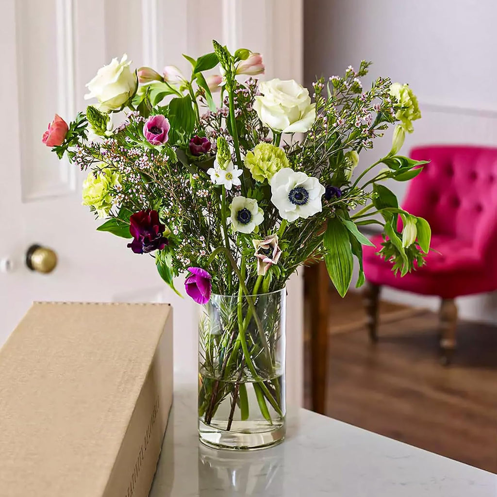SUPMIND 6 Pack Glass Cylinder Vase for Table Centerpieces, 6 Inch Clear Glass Flower Vases Bulk Glass Hurricane Candle Holder Small Floral Vases for Table, Floating Candle Vase for Wedding Home Décor