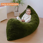 MAXYOYO 3 in 1 Kids Bean Bag Chair, Child Floor Sofa for Gaming, Reading, Faux Fur Floor Couch with High-Density Foam Filling for Living Room Bedroom