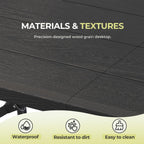 4Ft Folding Table Portable Folding Tables Heavy Duty 400 lbs Capacity, Wood Grain Tabletop for Working Meeting Parties, Picnic, Camping, Weddings, Garden Dining-Black (4FT)