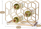 14 Bottle Countertop Wine Rack - Freestanding Modern Gold Metal Wine Rack - Tabletop Wine Holder Stand for Cabinet, Pantry, Wine Bottle Storage……