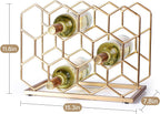 14 Bottle Countertop Wine Rack - Freestanding Modern Gold Metal Wine Rack - Tabletop Wine Holder Stand for Cabinet, Pantry, Wine Bottle Storage……