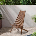 Folding Wood Chair, Outdoor Wooden Patio Chair and Garden Lounge Seat, Foldable Seating for Backyard Porch Deck Lawn Balcony Camping Picnic Use