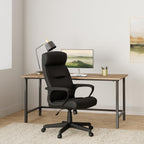 STAPLES Rutherford Ergonomic Manager & Executive Office Chair, High Back Swivel, Adjustable Height, Luxura Faux Leather, Black