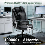 Vogue Furniture Direct 500lbs Big and Tall Office Chair, Heavy Duty High Back Executive Desk Chair, Adjustable Height 360° Swivel Computer Chair for Home Office Work (Black)