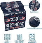 Navy Blue 4th of July Bed Runners for King Size Beds, Decorative Bed Throws for Foot of Beds, Luxury Bedding Protector Slipcover Independence Day Vintage Art Bedrunners & Scarves for Hotel, 102"x20"