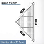 24" x 24" x 33.5" NSF Triangle Wire Corner Add-On Shelf, Replacement Shelf for Shelving Unit Rack