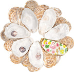 30Pcs Large Flat Oyster Shells for Crafts, 4-5 Inch Cleaned Natural Oyster Shells for Decoupage Painting Vase Filler Wedding DIY Decor Coastal Christmas Large Seashells Art