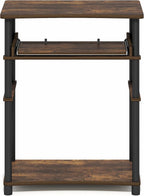 Furinno Home Desk, 23.6 Wide Gaming Desk with Keyboard Tray, Open Shelf Laptop Notebook Computer Desk, Office Desk for Home Office, Study Room, Dorm, Bedroom, Amber Pine