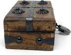 Nautical Cove Treasure Chest Wooden Box with Antique Iron Lock and Skeleton Key (X-Small 5 x 3 x 2) - Storage and Decor – Pirate Wooden Treasure Chest, Decorative Box with Hinged Lid,