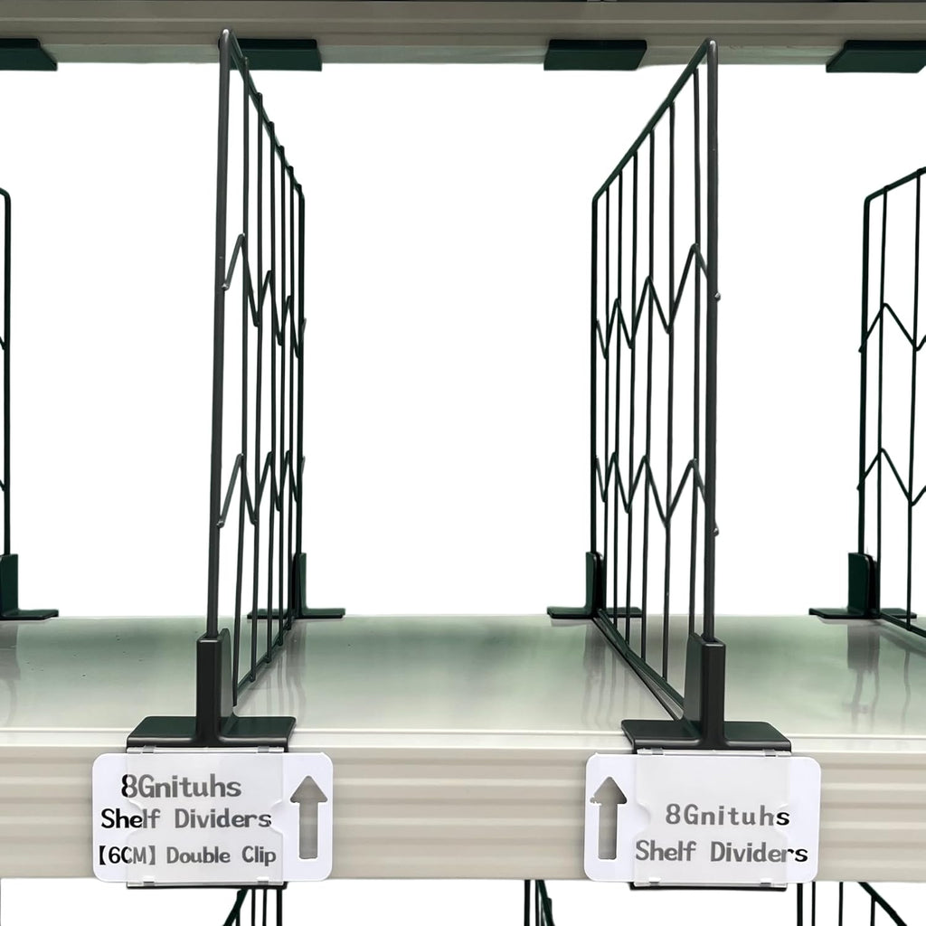20 Pcs 60 * 40CM Pack Wire Shelf Divider, Closet Dividers Shelf Organizers, Ideal for Product Display and Organization, Retail Shelving by Clip Strip Marker Label，Separators for Clothes