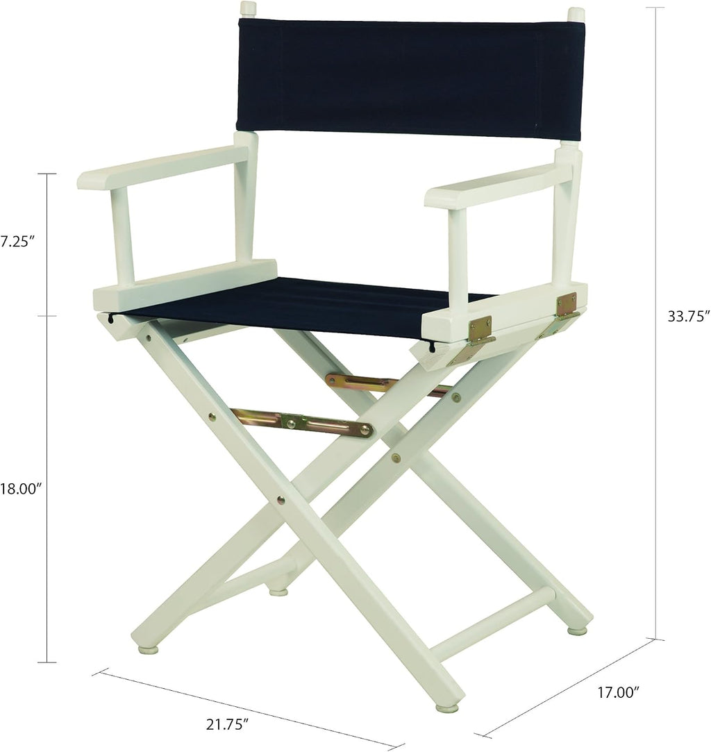Casual Home 18" Director's Chair White Frame with Navy Canvas