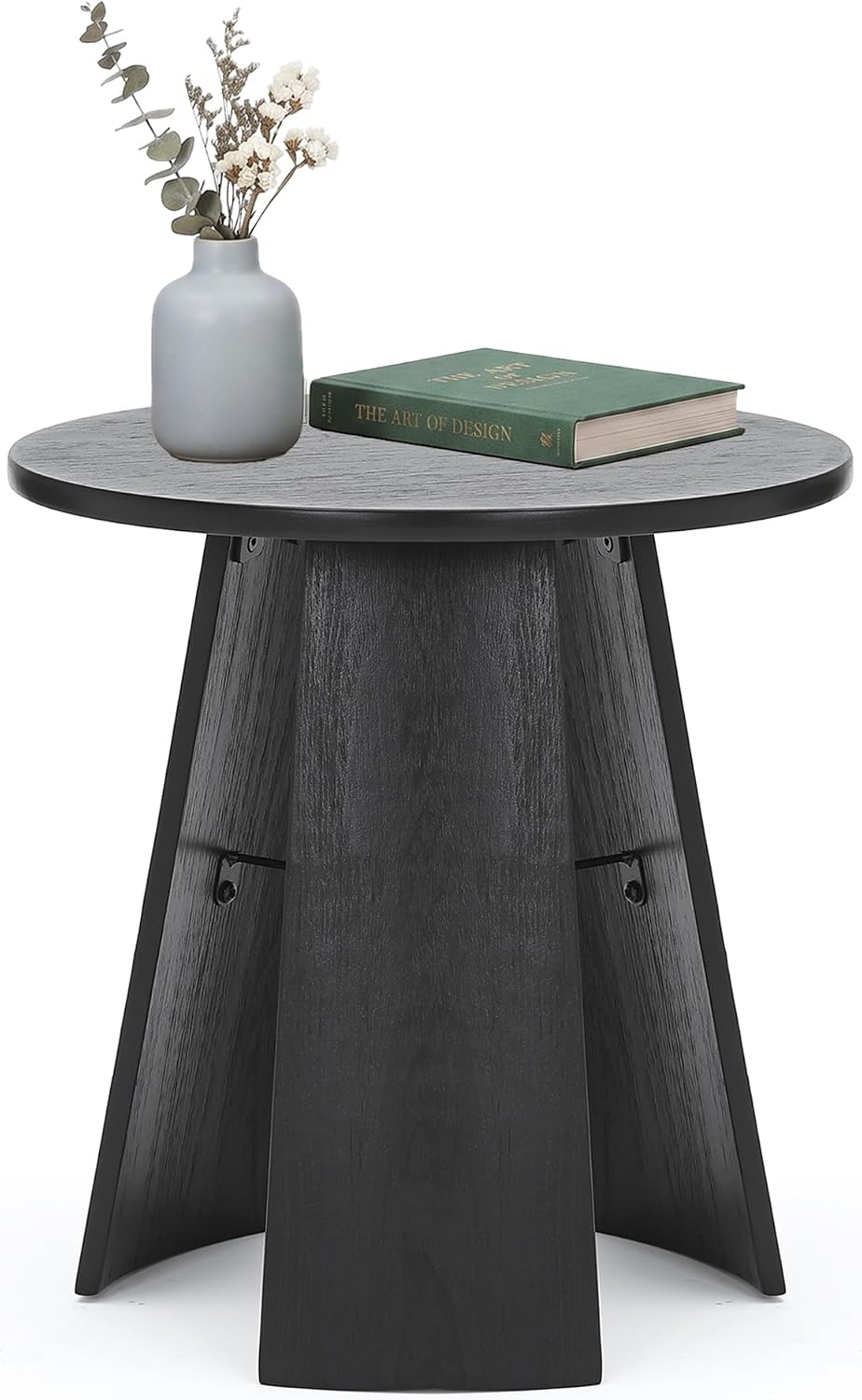 Round Coffee Table for Living Room,18" Modern Small Bentwood Night Stand End Table with Storage,Side Table for Apartment