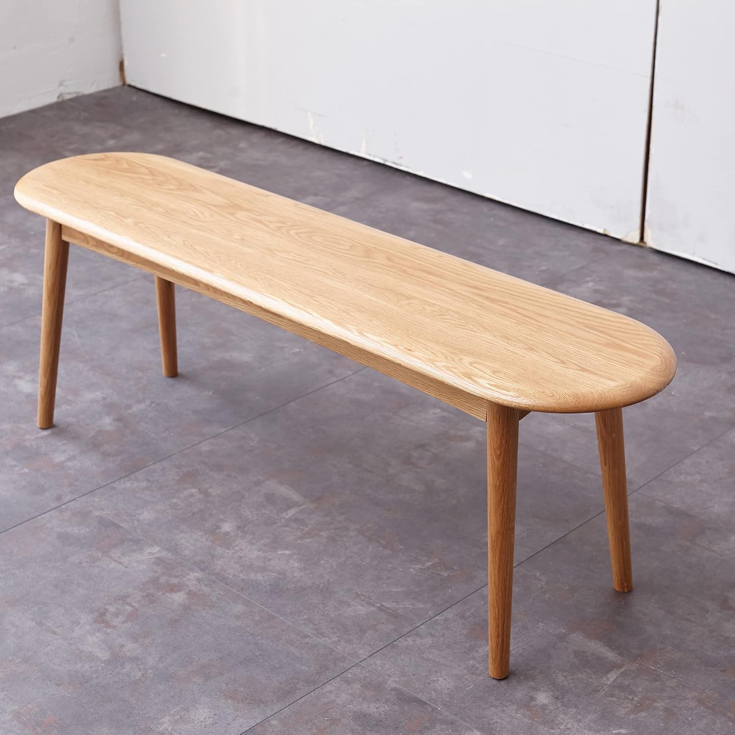 HomSof Natural Oak 100% Solid Wood for Dining Bench Table Bench for Living Room 39.4"x 11.8"x 16.1",Oak