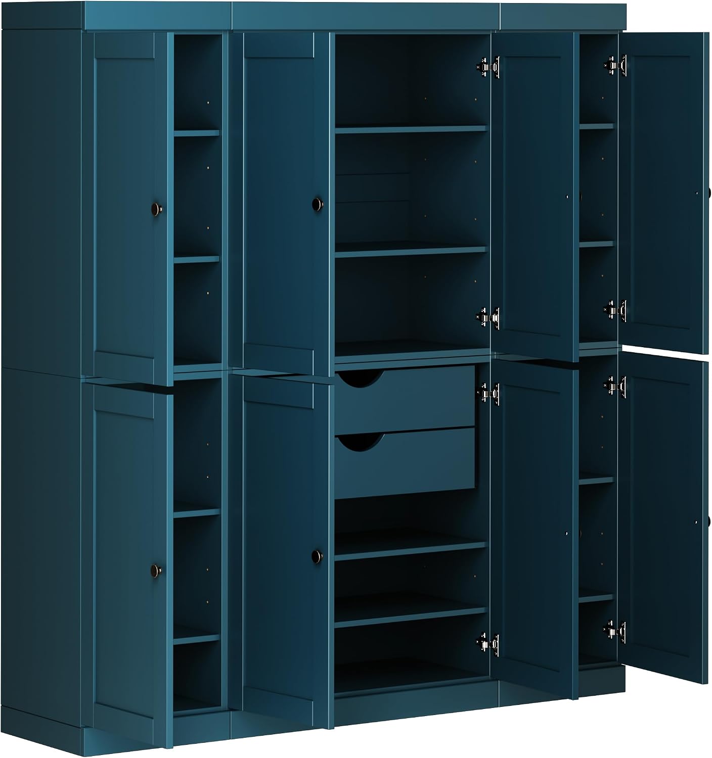 Palace Imports 100% Solid Wood 65"" Pantry Cabinet with Shaker Doors, 2-Drawers & Adjustable Shelves