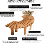 Garden Tree Bench Wrap Around Wooden Benches Seater,for Backyard Leisure Chair Patio Seating(Color2)