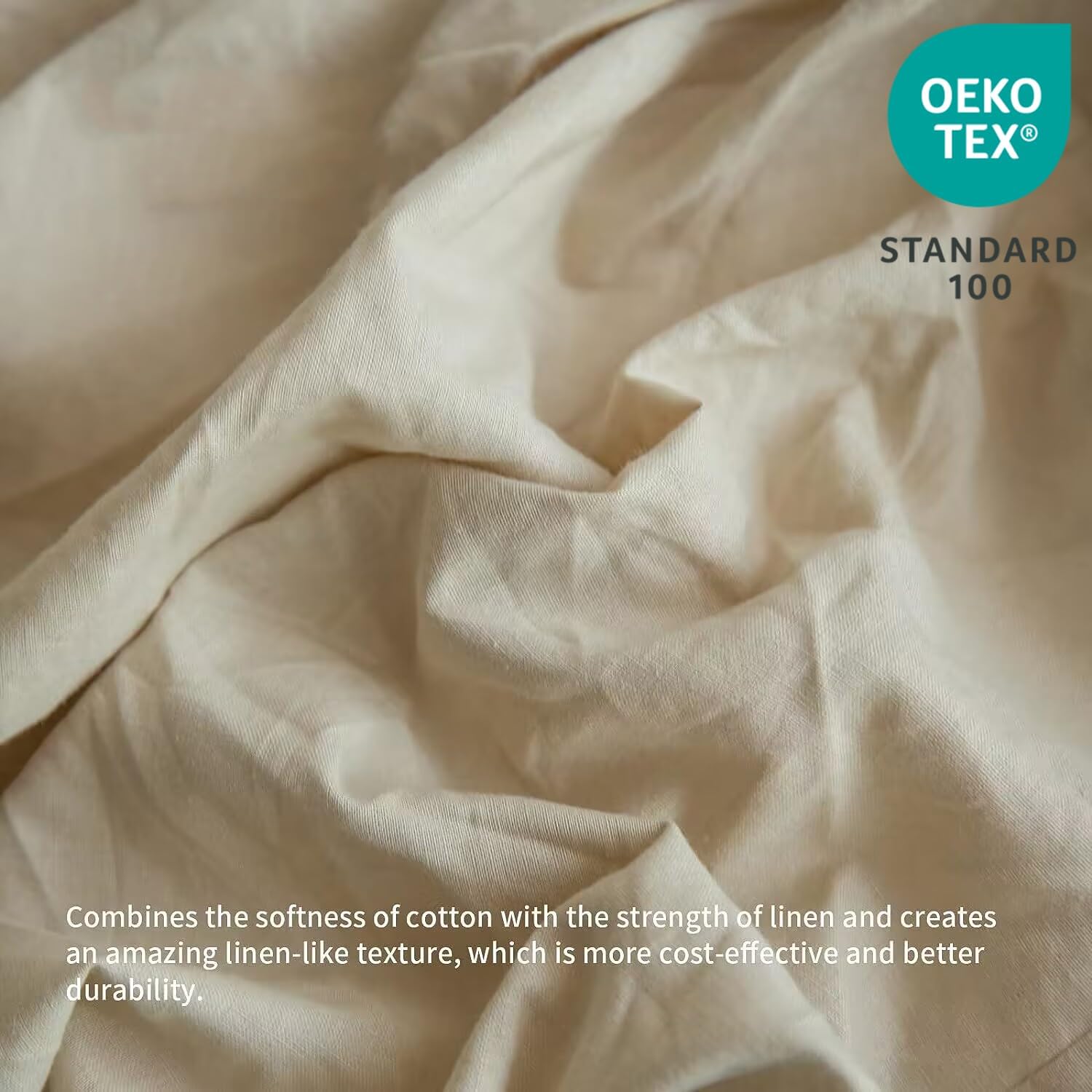 BISELINA French Linen Bed Skirt with Pleated Frills 18-Inch Tailored Drop Natural Flax Cotton Blend Dust Ruffle Soft Cozy Farmhouse Bedding (18" Queen, Ruffle Linen)