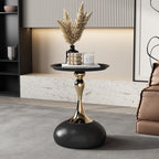 Modern Side Table with Weighted Base, Scratch-Resistant & Nano-Coated Finish - Versatile Accent Table for Living Room, Bedroom, Balcony (Cream)