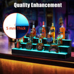 Liquor Bottle Display Shelf, 24 in Acrylic Lighted Bottle Display with Remote & App Control, 1-8 H Timing, 3-Tiers Bottle Stand Mulit-color Lighting for Home/Commercial Bar Display, Home Storage