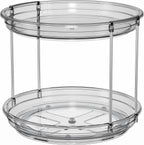 LAMU 2 Tier Lazy Susan Turntable Organizer 9.25'' Rotating Spice Rack Organization for Cabinet, Kitchen, Pantry, Countertop, Bathroom, Vanity, Medicine Cabinet Organizer, Grey