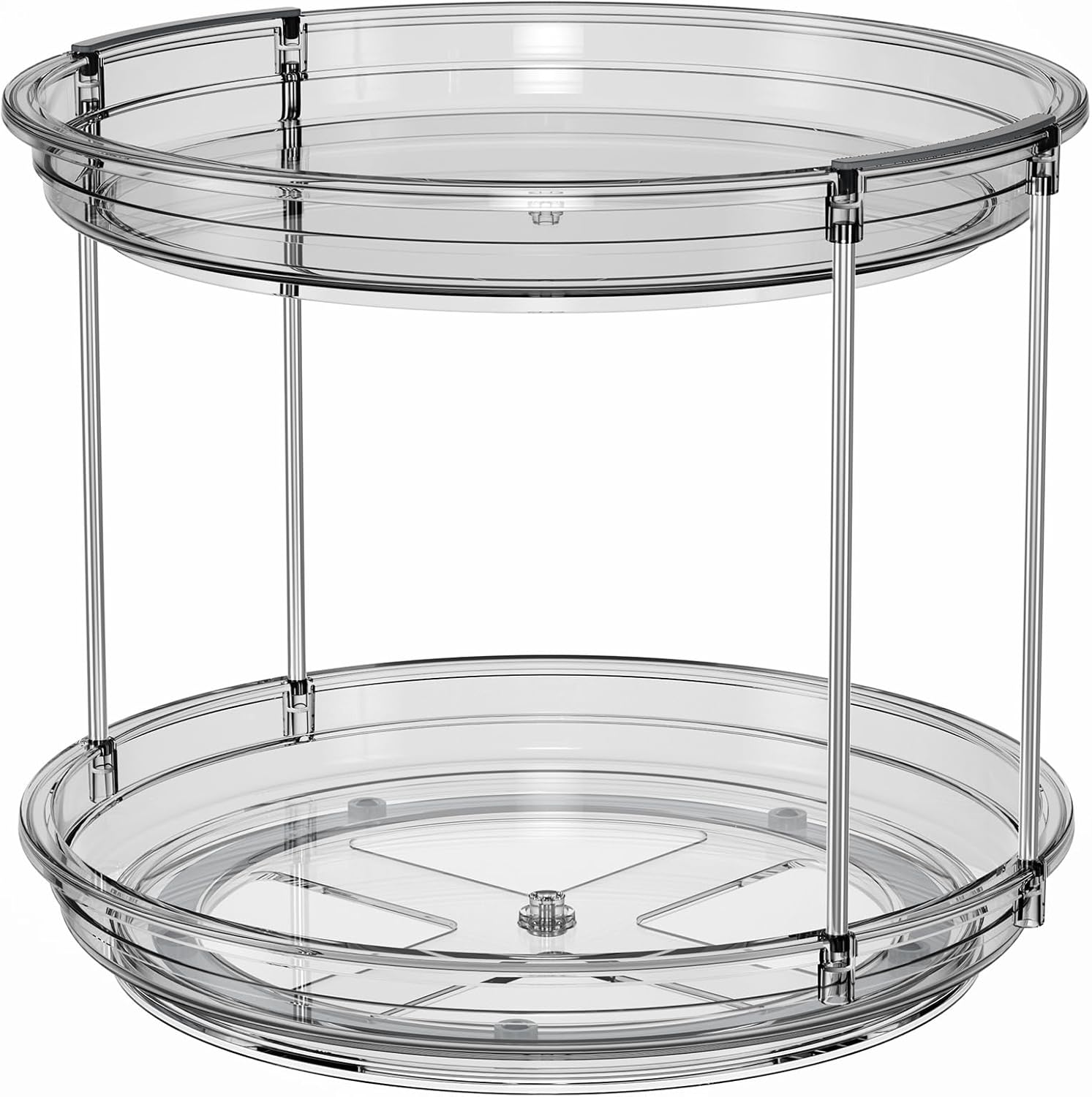 LAMU 2 Tier Lazy Susan Turntable Organizer 9.25'' Rotating Spice Rack Organization for Cabinet, Kitchen, Pantry, Countertop, Bathroom, Vanity, Medicine Cabinet Organizer, Grey