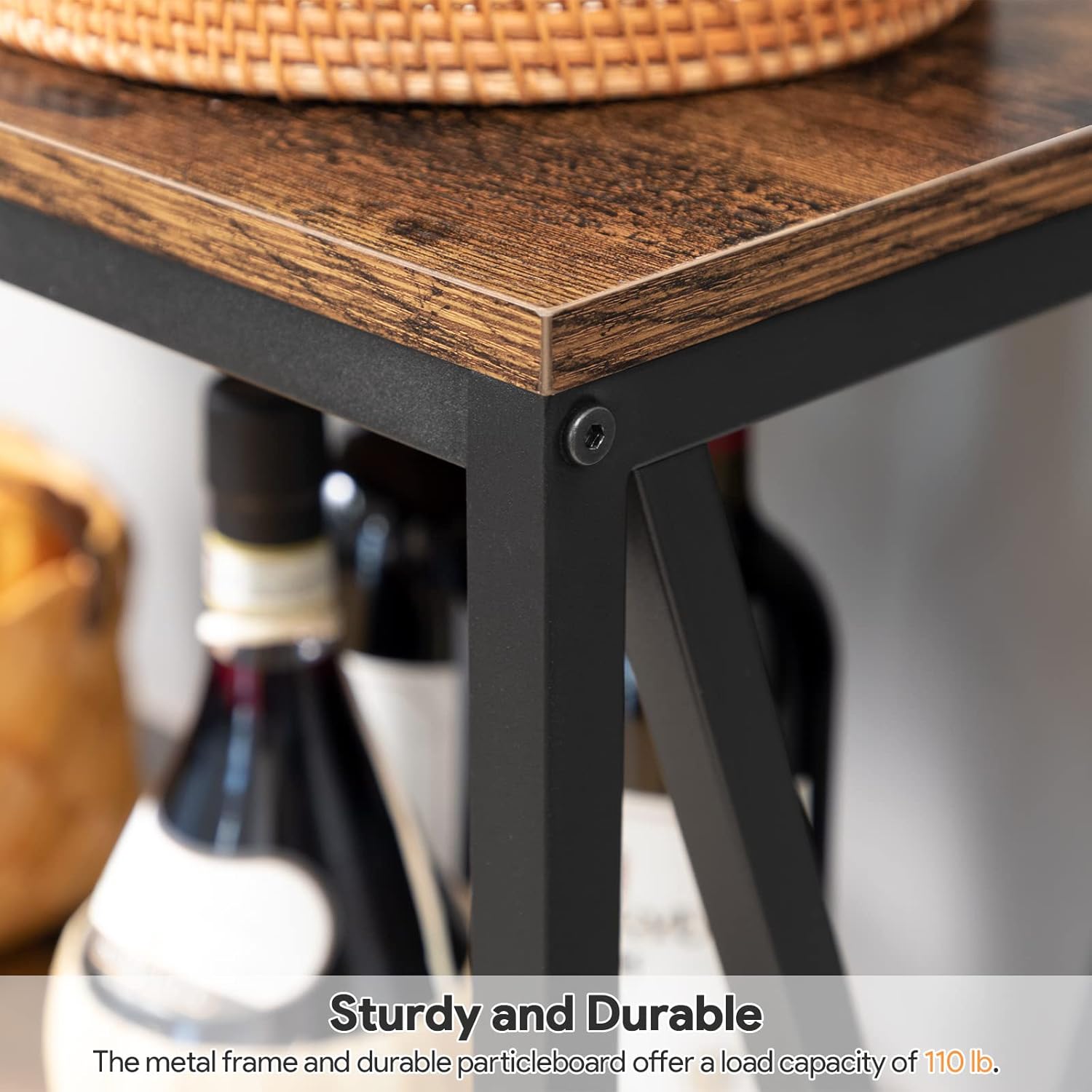 MAHANCRIS 31.5" Sofa Table, Industrial Console Table, 3-Tier Entryway Table, Narrow Sofa Table with Storage Shelves, Foyer Table, Hallway Table for entryway, Living Room, Rustic Brown CTHR8001Z