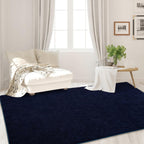 FlyDOIT Area Rugs for Bedroom Living Room, 4x6 Navy Blue Super Soft Comfy Thickened Memory-Foam Indoor Carpets, Modern Aesthetic Minimalist Carpet for Boys Girls Adults Apartment Nursery Home Décor