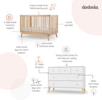 dadada Baby Harmony Set, Nursery Furniture Set. Baby Crib and Dresser Combo. Soho 3-in-1 Convertible Crib and Austin 5 Drawer Nursery Dresser. Natural Beechwood