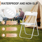 Karl home 10 Pcs Folding Chair, 300LBS Lightweight Foldable Plastic Chair, Reinforced Metal Frame Easy to Fold & Store for Indoor & Outdoor, Wedding, Party, Meeting Room, Patio and Garden, White