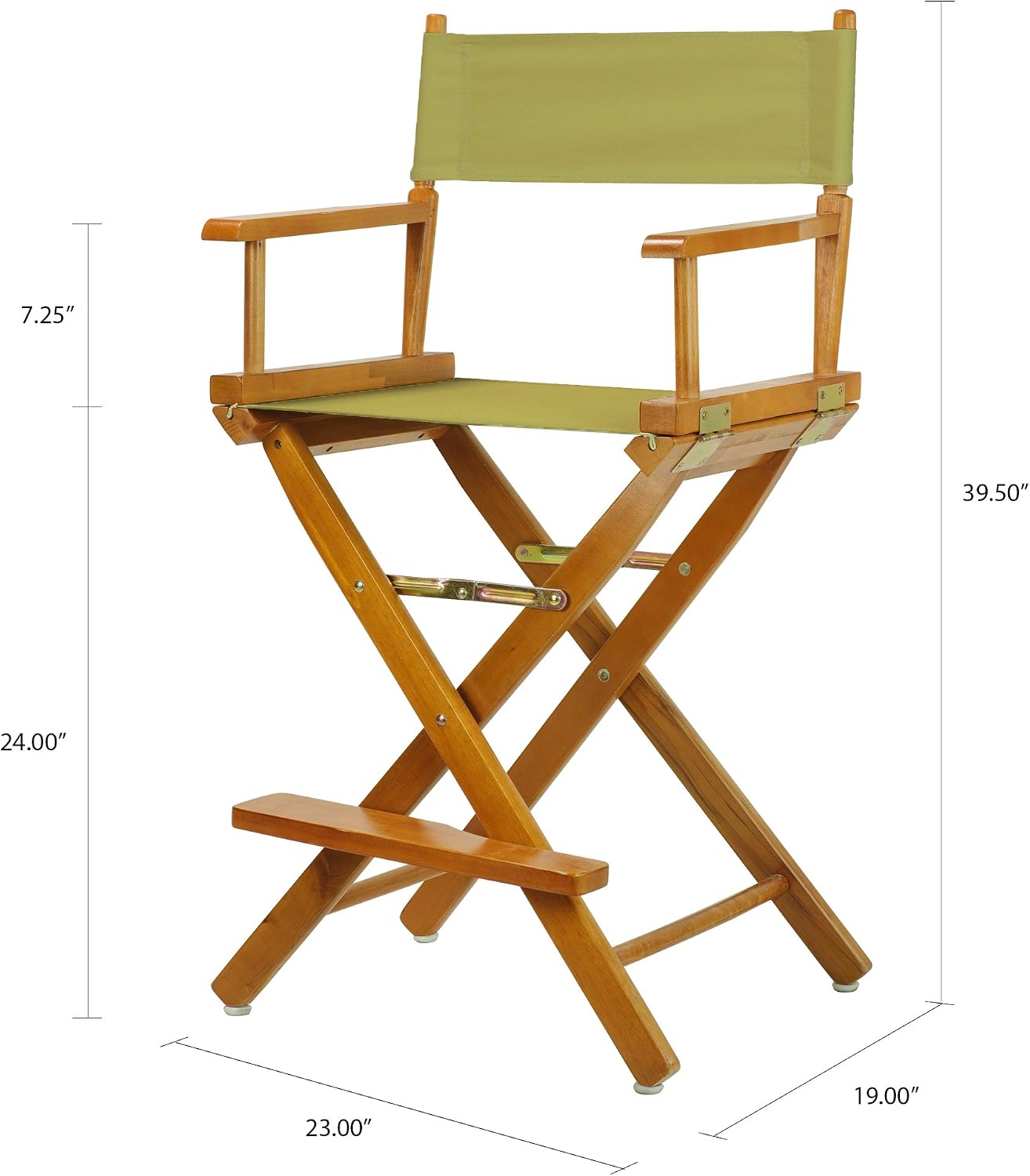 Casual Home 24" Director's Chair Honey Oak Frame-with Olive Canvas, Counter Height