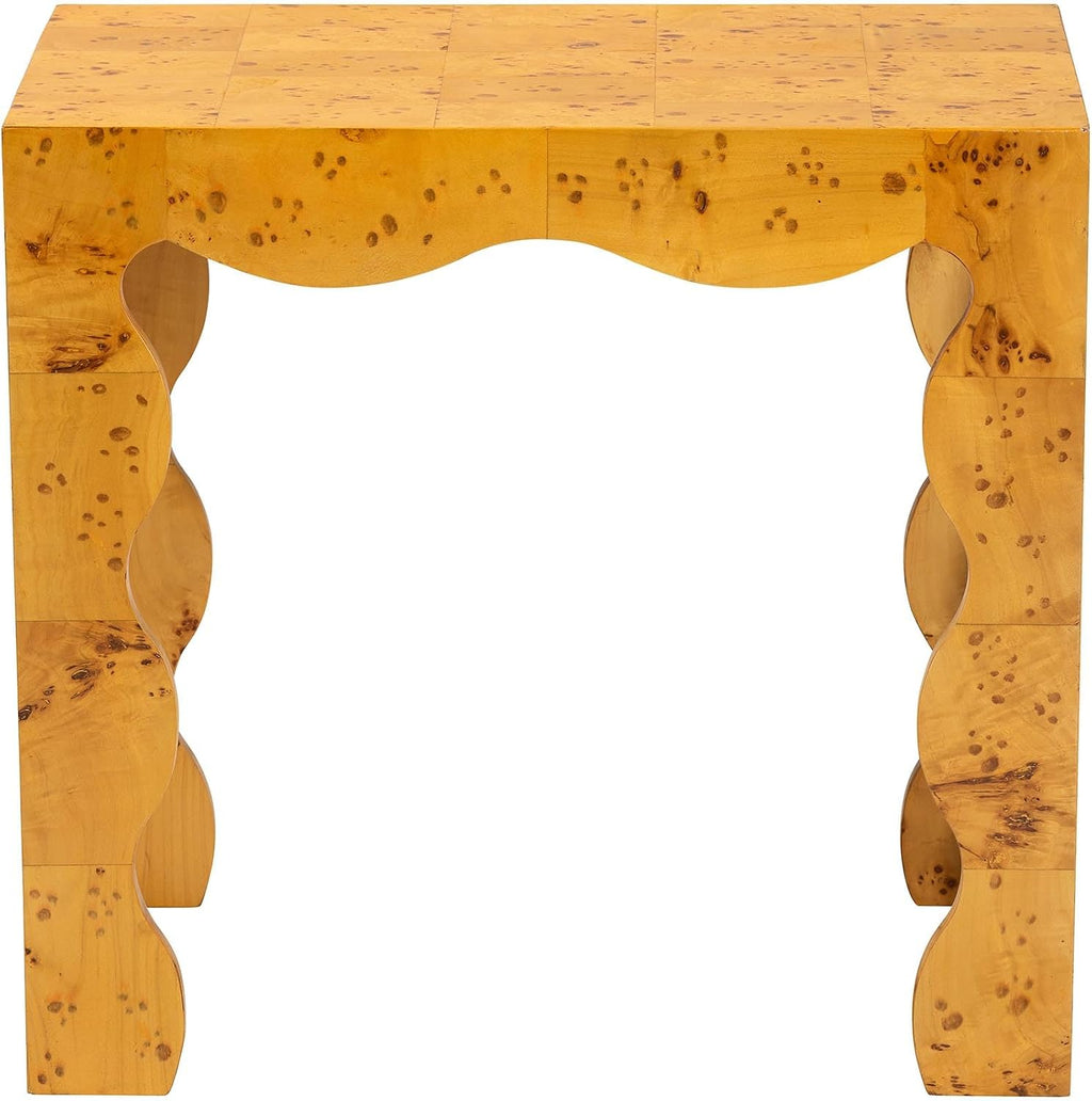 Bali & pari Huxley Modern and Contemporary Real Burl Wood End Table