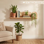 Briwooody Wood Wall Coat Rack/Boho Wall Shelf Mid-Century Modern Wooden Coat Vintage Mount Altar Decor for Bathroom Bedroom Office Nursery Decor Entryway Organize (22 x 5.5 x 4.5 Inch,Wood,1 Pcs)