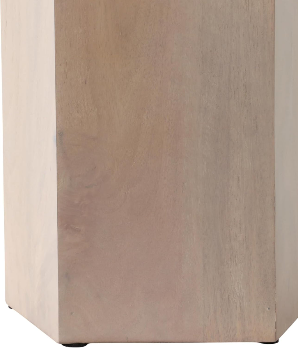 Wood Pedestal End and Side Table for Living Room Decor - Decorative Small Table Stand for Room, Bedroom, or Home Decor Drink Table - Versatile Night Stand or Bedside Table for Small Spaces - 36", Tan